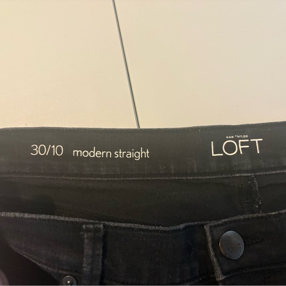 ✨ loft | modern straight jeans black size 10/30 0330 - Picture 10 of 13